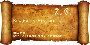 Krajcsik Vivien névjegykártya